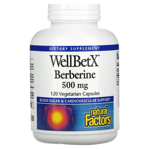 Natural Factors WellBetX 베르베린 500mg 베지 캡슐 120정, 1개