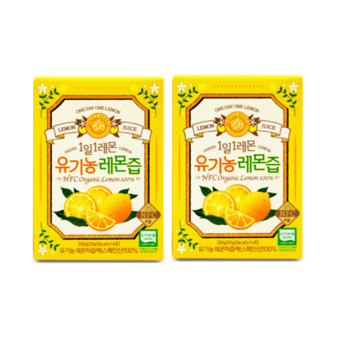 [방송구성] 1일1레몬 리얼착즙 레몬즙 20g x 14포 x 2박스 (총 28포), 280g, 28개, 2개