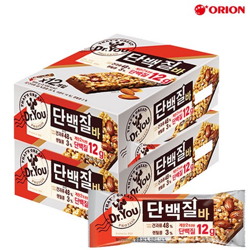 오리온 닥터유 단백질바 50g 식사대용 간식, 24개