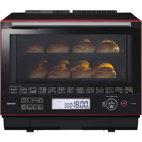 도시바 과열 수증기 오븐레인지 30L 돌가마 돔 300도 2단조리 ER-SD3000(W) 그랑 화이트 플랫 테이블, 1.[건강조리] 과열 수증기 2단 조리/레드