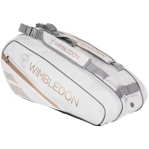 바볼랏 BABOLAT 윔블던 Wimbledon 2019 테니스 라켓 가방 2단 백팩 6팩(pk) 대용량 프로 배드민턴 가방 남녀 스포츠 운동 멀티백, 흰색