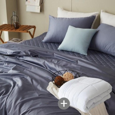 60수사틴 순면이불 침구풀세트 이불솜LK라지킹 블루