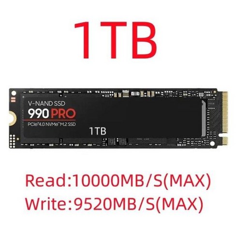 990pro1tb - 오리지널 브랜드 990PRO SSD M2 2280 PCIe 4.0 NVME 읽기 10000 MB/S 솔리드 스테이트 하드 디스크 게임, 01 990PRO 1TB, 한개옵션1