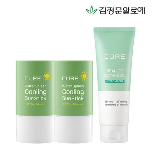 김정문알로에선스틱 - [김정문알로에] 큐어 쿨링선스틱 2개+수딩젤150ml 1개, 상세 설명 참조