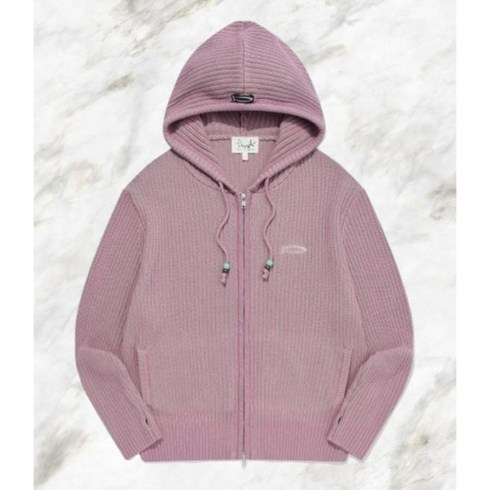 업에듀케이션 - 피지컬 에듀케이션 디파트먼트 PHYSICAL EDUCATION DEPARTMENT BEAD POINT KNIT HOODIE ZIP UP PINK, L