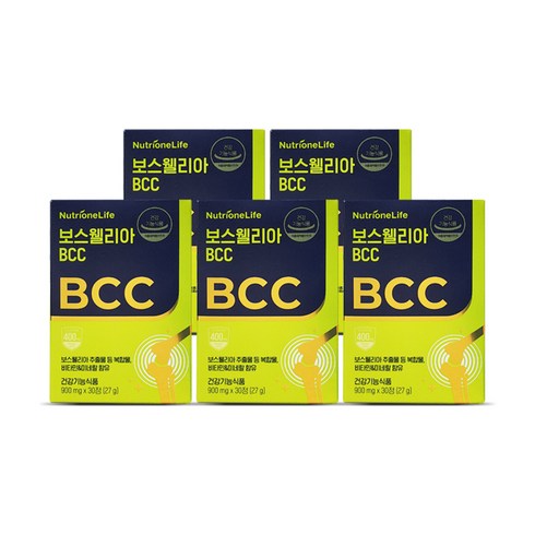 뉴트리원 정우성 관절 연골 보스웰리아 BCC 비씨씨 900 mg X 30정 + 청소박사, 5박스