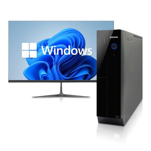 삼성 사무용 가정용 슬림컴퓨터 풀세트 컴퓨터세트 PC 윈도우10/11정품 바로사용, i3-6100/8G/S256/GT720, 27LED 세트