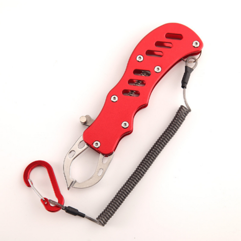 꿈블리 메탈 립그립 피쉬그립 물고기집게 낚시, 레드, 1개