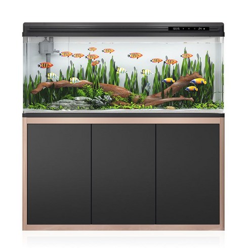 수족관 업소용 열대어 수초 베타 어항 구피 수조, 60CM 어항 + PVC 캐비닛 + 조경 (온도 표시