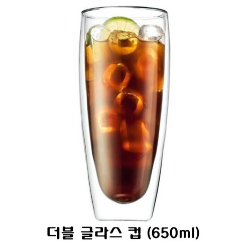 더블월 글라스 세트 12P - 더블월 이중 글라스 5종 더블글라스 유리컵, 1개, 더블월 이중 글라스 650ml