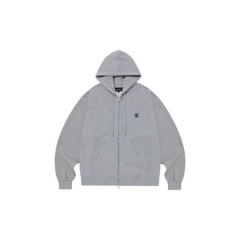 우알롱 후드집업 WOOALONG (기모)시그니처 후드집업Signature Hood Zip-up WL234JHZ02UGRY 오버핏 아노락 정품 여름 백화점 기모 드라이핏 하프