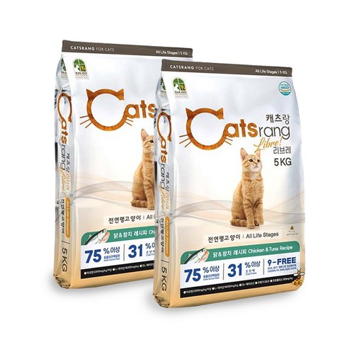 캐츠랑20kg - 캐츠랑 리브레5kg X 2개 전연령 고양이사료 고양이밥, 5kg, 닭+참치
