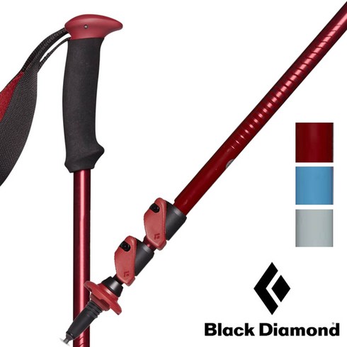 블랙다이아몬드 등산스틱 트레일백 2개1조 하이킹 트레킹 지팡이 등산용, Dark Crimson