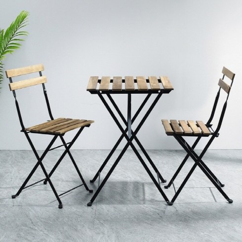 비카 타르노 TARNO 야외테이블세트 테이블1개+의자2개 접이식 아카시아나무 이케아 테르뇌