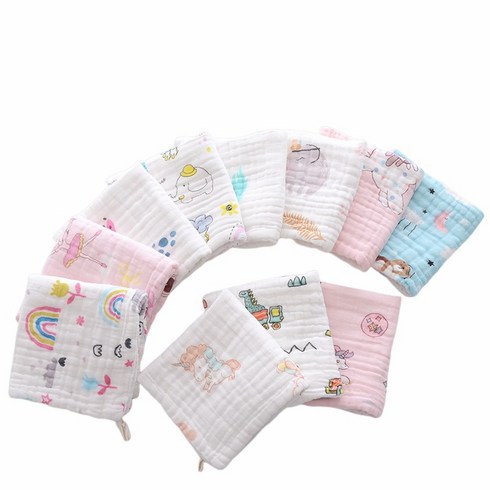 공장 25*25 6단 순면타올 면 타올 세면타올 거즈 침타올 작은타올, 임의발행