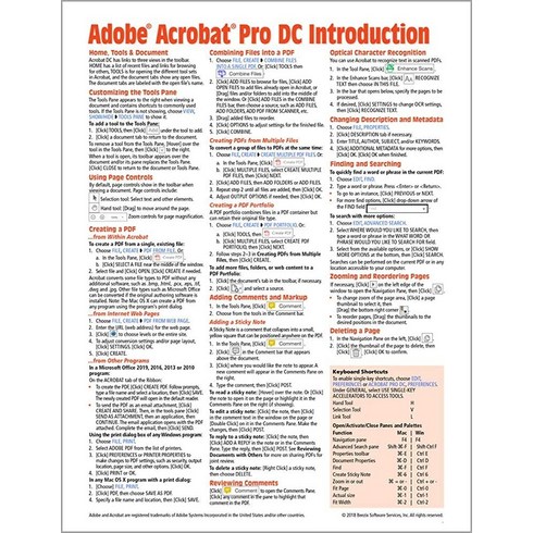 2023년 가성비 최고 아크로벳프로 - Adobe Acrobat Pro DC (version 2019) Introduction Quick Reference Guide (Cheat Sheet of Instructions