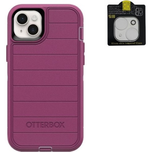 OtterBox 오터박스 디펜더 시리즈 스크린리스 에디션 케이스 카메라 렌즈 보호대 포함 아이폰14플러스용 - 한정 비소매 포장 모닝스카이핑크