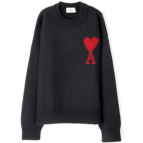 AMI 23FW 하트 인타르시아 오버사이즈 울 니트 (BFUKS006 018 009)