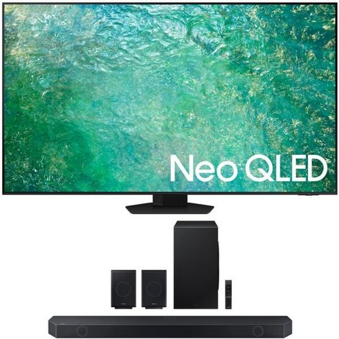 삼성 QN85QN800CFXZA 85인치 네오 QLED 8K 스마트TV 2023 번들 11.1.4ch. 무선 돌비 애트모스 HW-Q990C 사운드바 및 후면 스피커, 65 Inch