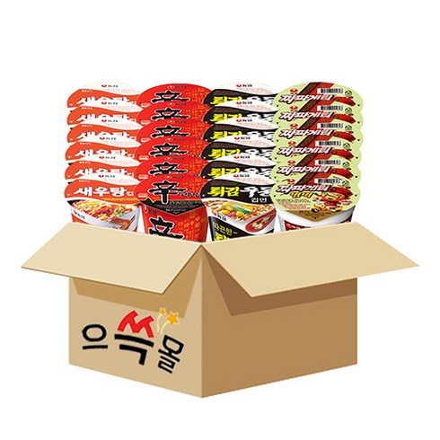 신라면컵 65g x 6p + 튀김우동컵 62g x 6p + 새우탕컵 67g x 6p + 짜파게티범벅 70g x 6p, 1세트