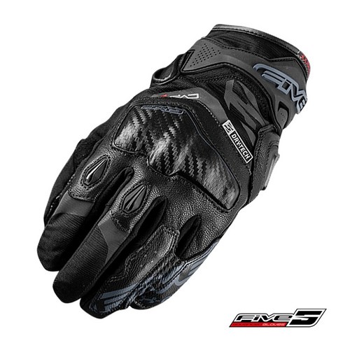 파이브 X RIDER WP 21 글러브 / 오토바이 숏 장갑 / 스마트터치 카본 쉘 보호대 / FIVE X RIDER WP 21 GLOVES 엑스라이더, 블랙