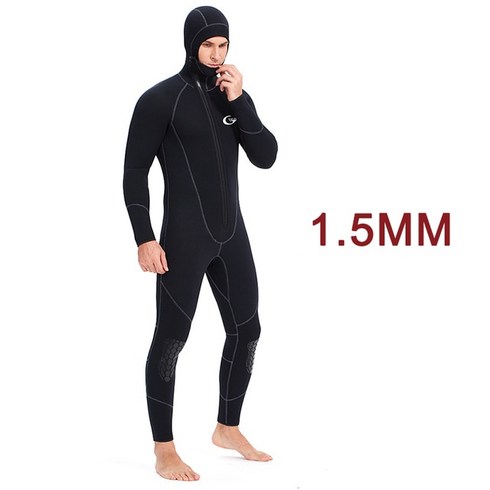 프리다이빙슈트 잠수복 스쿠버 남성 네오프렌 수중 사냥 서핑 프론트 지퍼 스피어 낚시, xxxl, 1.5mm-블랙