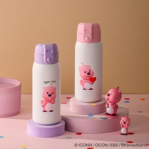 락앤락 잔망루피 데일리 원터치 텀블러, 핑크, 370ml, 1개