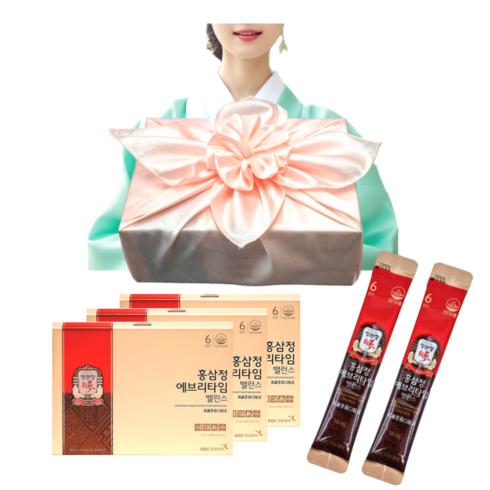 정관장 홍삼정 에브리타임 밸런스 60포 선물 세트 추석 설 명절 부모님 생신 (숀글로벌), 고급스러운골드피치, 1개, 600ml