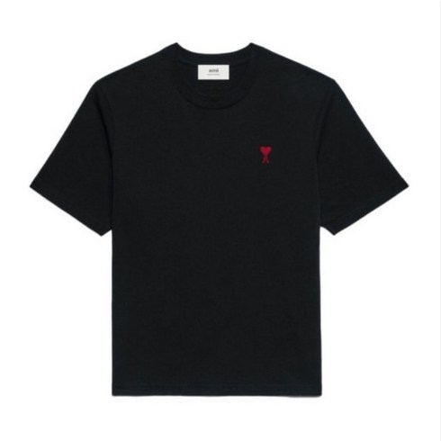 [아미] 하트 로고 반팔 티셔츠 UTS004 726 009 BLACK/RED [AIC117