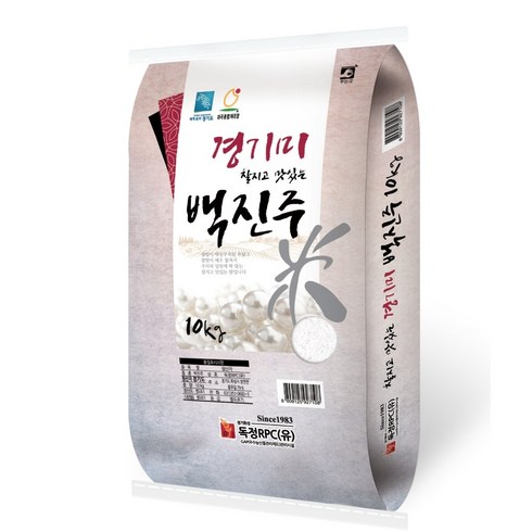 햇쌀푸드 백진주쌀 10kg 찹쌀을 넣지 않아도 찰기있는 맛있는 쌀 경기미, 2개, 단품