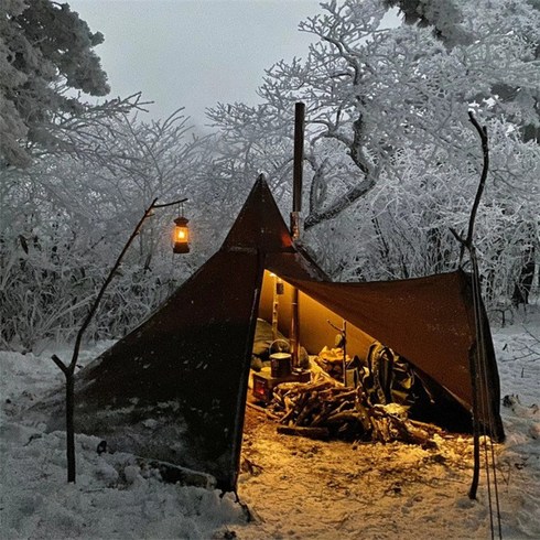 언더더웨어 티피텐트 파이어쉘터 굴뚝 있는 텐트 3인용 4인용 캠핑 글램핑 사계, 이너텐트, 밀리터리 그린