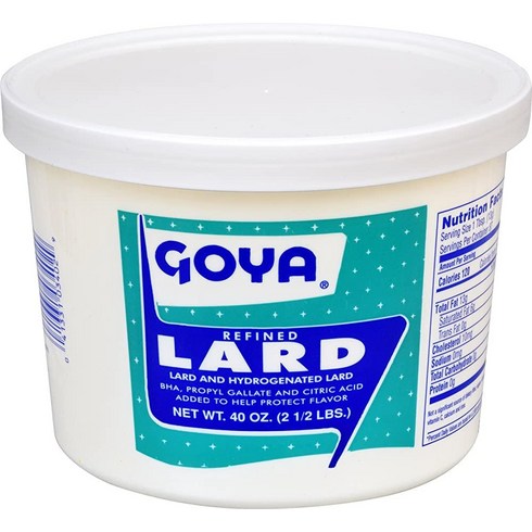 Goya Manteca 세련된 라드 1.1kg(2.5파운드), 1개, 1.1kg