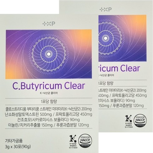 내몸에딱 약국판매 특허받은 K 낙산균클리어 과민성 대장 변비 설사 혈당 낙산균 유산균 장건강, 2개, 60포