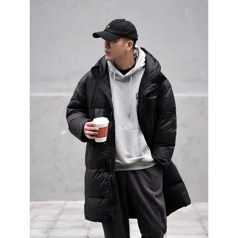 2023년 가성비 최고 남자니트패딩 - 썸메모리 액티브 스톰핏 윈드러너 롱 웰론솜 패딩 자켓 파카 블랙 점퍼