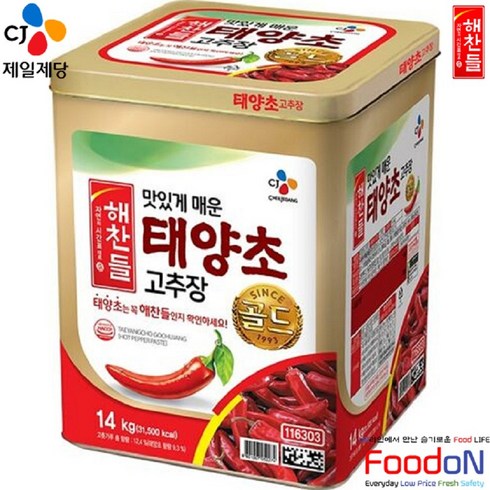 해찬들태양초고추장 - 해찬들 태양초 고추장골드, 1개, 14kg