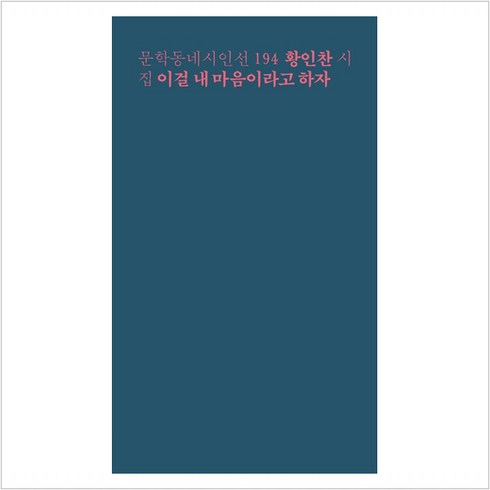 문학동네 시인선 194 - 황인찬 : 이걸 내 마음이라고 하자, 단품