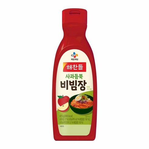 백설비빔면소스 - 해찬들 사과듬뿍 비빔장, 470g, 4개