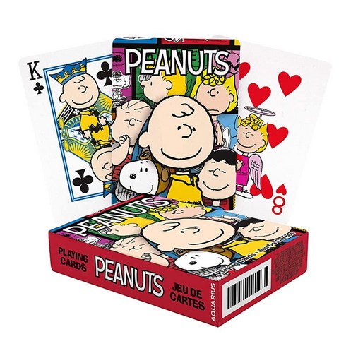 AQUARIUS Peanuts 플레잉 카드 - 좋아하는 게임을 위한 피너츠 캐스트 덱 공식 라이선스 상품 및 수집품 리넨 마감의 포커 사이즈 304783