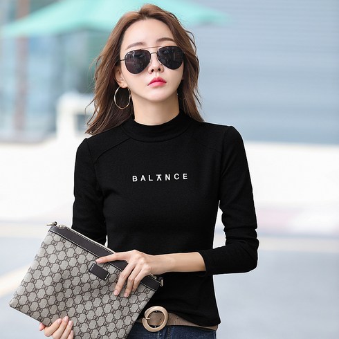 2023년 가성비 최고 여자골프웨어 - NEW 여성 가을 티셔츠/여자 골프 긴팔티/자수 긴팔/여성 이너 티셔츠/슬림핏/빅사이즈-3XL/6컬러