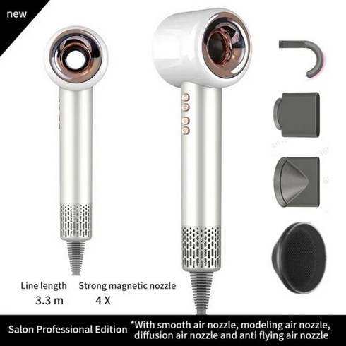 헤어 리프리스 슈퍼 드라이어 개인 케어 스타일링 음이온 도구 일정한 전기 220V, [05] White 4 Parts, EU, White 4 Parts