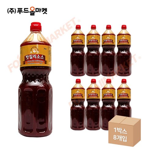 푸드올마켓_ 레벤 핫칠리소스 2kg 한박스 (2kg x 8ea), 8개