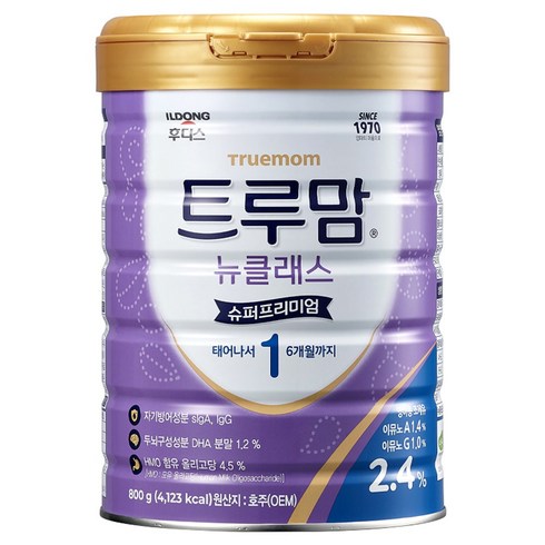 트루맘뉴클래스1단계400g - 일동후디스 트루맘 뉴클래스 슈퍼프리미엄 분유 1단계 0~6개월, 800g, 1개