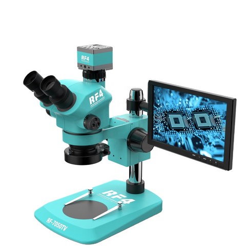 확대경 현미경 광학 전자 microscope 디지털 미니 실체 usb rf4 trinocular hd 7-50x 연속 줌 2k 카메라 10.1 인치 모니터 pcb 수리