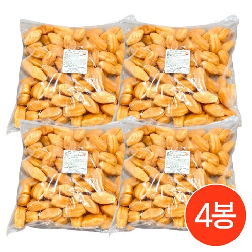 냉동 커스터드크림 카스테라 달콩만쥬 4봉(360개입) 벌크포장 만주 벌크 대용량간식, 4개