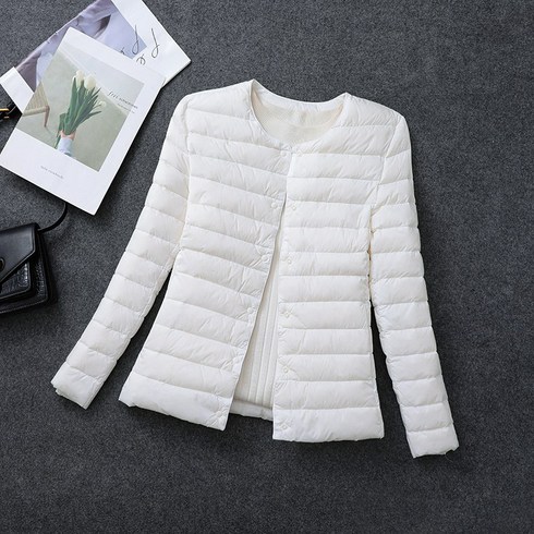 2023년 가성비 최고 여성경량다운 - 오리지널 화이트 오리털 여성 덕다운 슬림패딩 경량패딩 이너 아우터 가을 겨울
