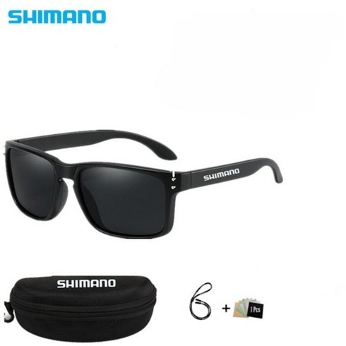 시마노편광선글라스 - Shimano 낚시 편광 고글 선글라스 라이딩 안경, 블랙