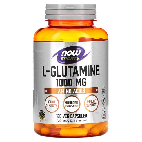글루타민 - 나우푸드 L-글루타민 1000mg 베지 캡슐, 120정, 1개