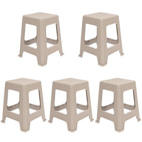 플라스틱의자 - 지오리빙 플라스틱 라탄 의자 5개, 라탄의자 사각(그레이)