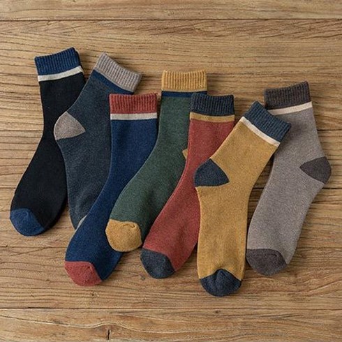 남성 클래식 와플 패션 양말 7종 1set