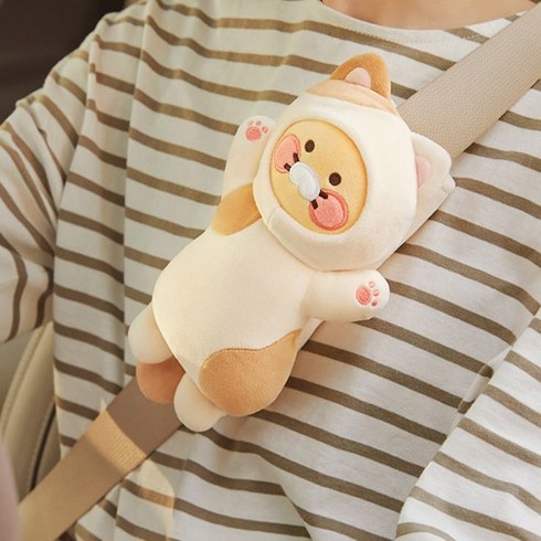 카카오프렌즈 냥냥 고양이 춘식이 안전벨트 커버 인형, 단일수량